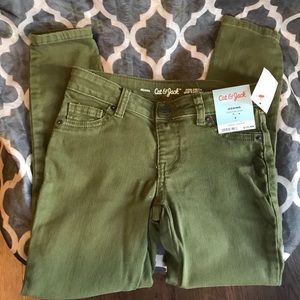 NWT cat and jack jeggings jeans army green